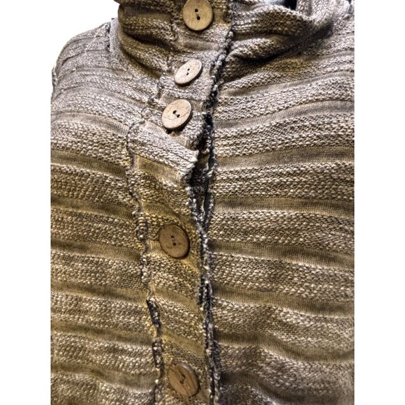 Luukaa Button-Up Long Cardigan Duster Brown Size 14 - Picture 6 of 8
